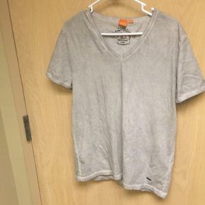 Boss Vneck grey T shirt medium